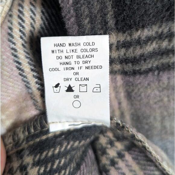 Melloday Mellóday Soft Pink Black Flannel Jacket Shacket Coat Plus Size 2X 2XL - Picture 8 of 8